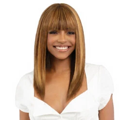 Bobbi Boss 100% Human Hair Curtain Bang Wig - MH1313 STRAIGHT 20