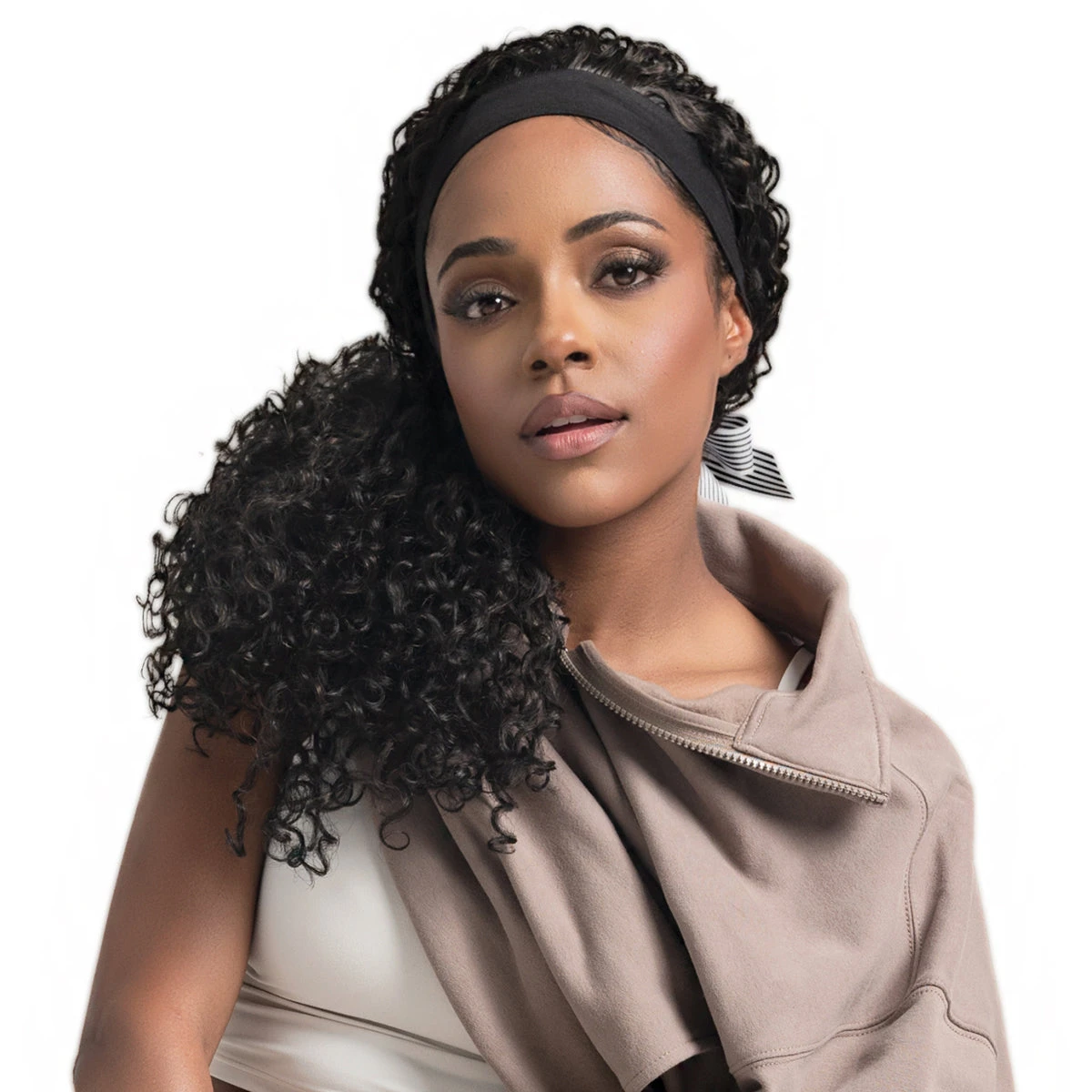 Bobbi Boss Synthetic Hair Active Headband Wig - M1017 HB JERRY CURL 2 Bobbi Boss Synthetic Hair Active Headband Wig - M1017 HB JERRY CURL - Image 2