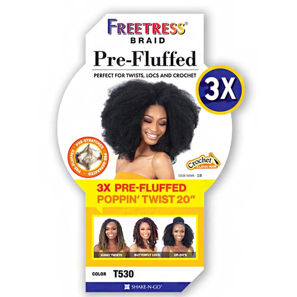 Freetress Synthetic Braid - 3X PRE FLUFFED POPPIN TWIST 20 2 Freetress Synthetic Braid - 3X PRE FLUFFED POPPIN TWIST 20 - Image 2
