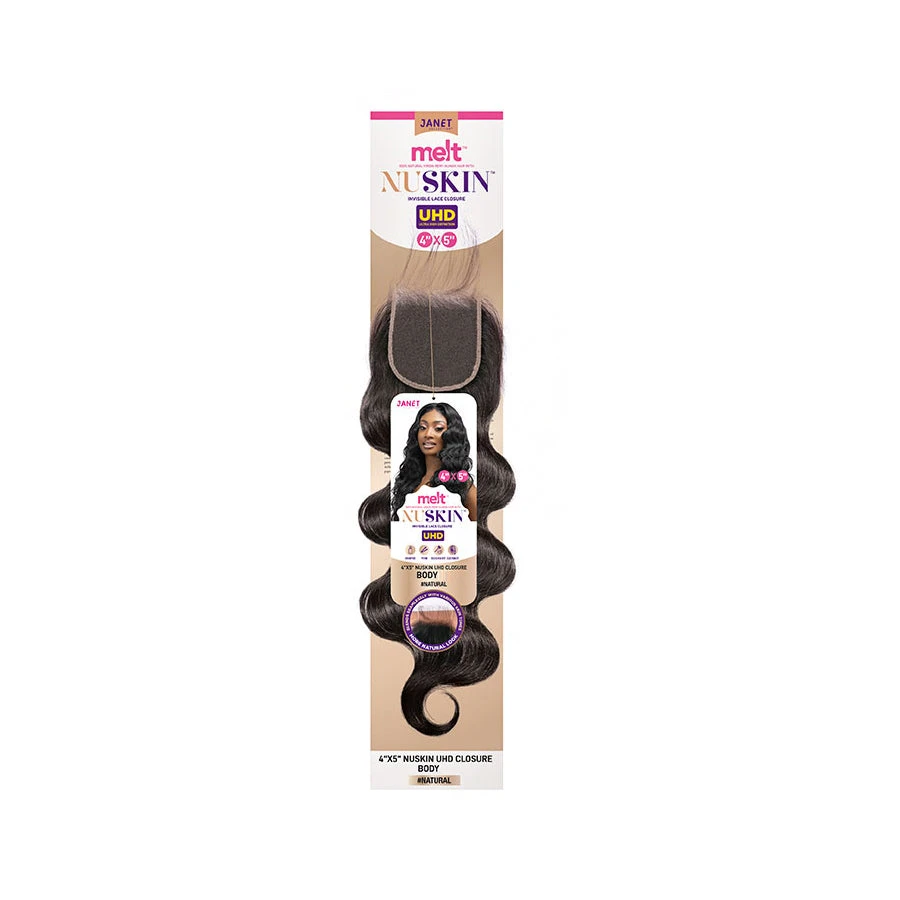 Janet Collection Melt Nuskin 100% Virgin Remy Human Hair 4x5 UHD Lace Closure - BODY 14 1 Janet Collection Melt Nuskin 100% Virgin Remy Human Hair 4x5 UHD Lace Closure - BODY 14
