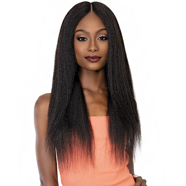 Janet Collection 100% Natural Virgin Remy Human Hair Deep Part HD Lace Wig - PERM YAKY 1 Janet Collection 100% Natural Virgin Remy Human Hair Deep Part HD Lace Wig - PERM YAKY