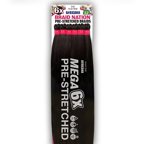 Mayde Beauty Synthetic Pre Stretched Braid - 6X BRAID NATION 32 1 Mayde Beauty Synthetic Pre Stretched Braid - 6X BRAID NATION 32
