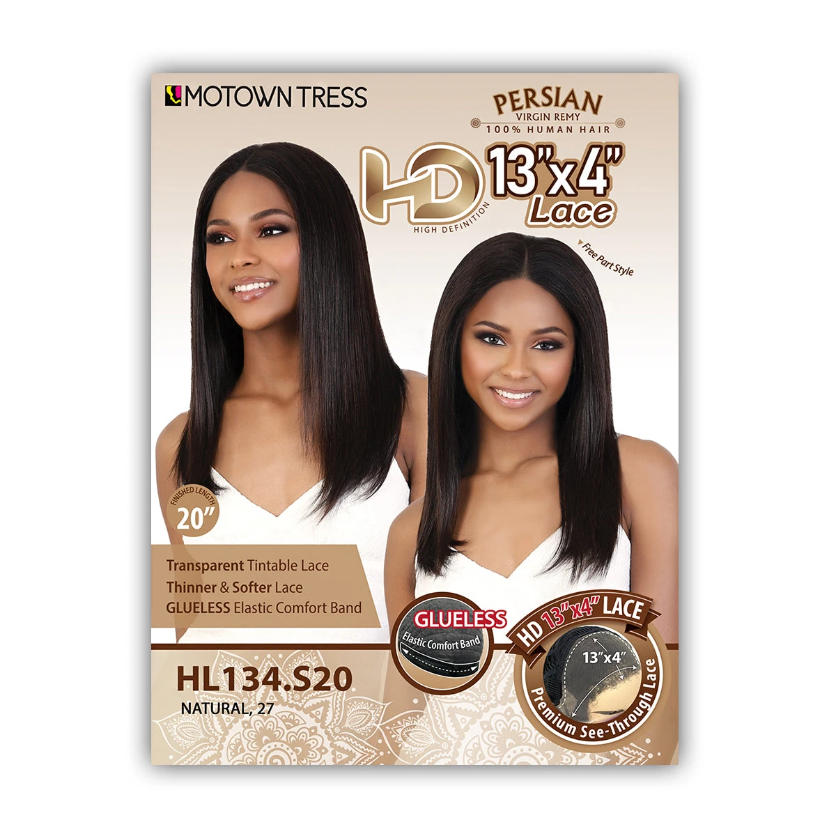 Motown Tress Persian 100% Virgin Remy Human Hair 13x4 HD Lace Wig - HL134 S20 5 Motown Tress Persian 100% Virgin Remy Human Hair 13x4 HD Lace Wig - HL134 S20 - Image 5