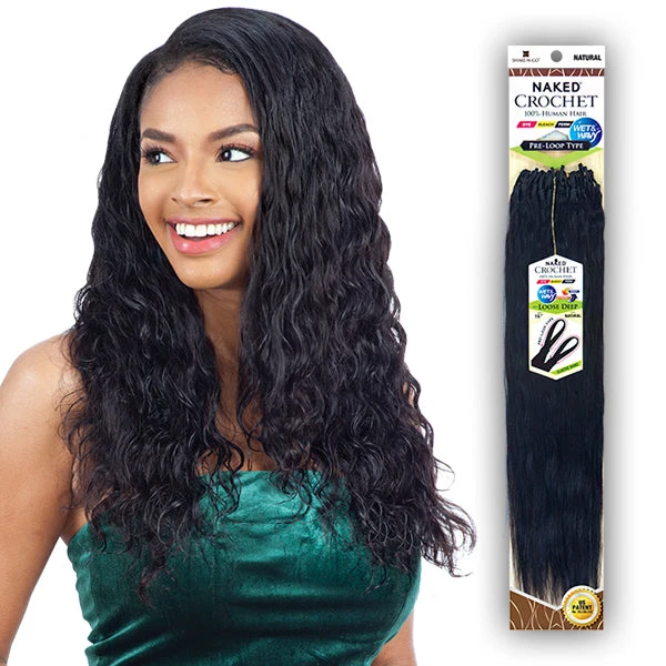 Naked 100% Human Hair Wet & Wavy Crochet Braid - PRE LOOP TYPE LOOSE DEEP 16 1 Naked 100% Human Hair Wet & Wavy Crochet Braid - PRE LOOP TYPE LOOSE DEEP 16