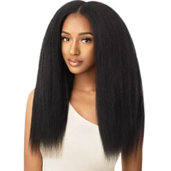 Outre Big Beautiful Hair Human Hair Blend Clip In - KINKY STRAIGHT 18
