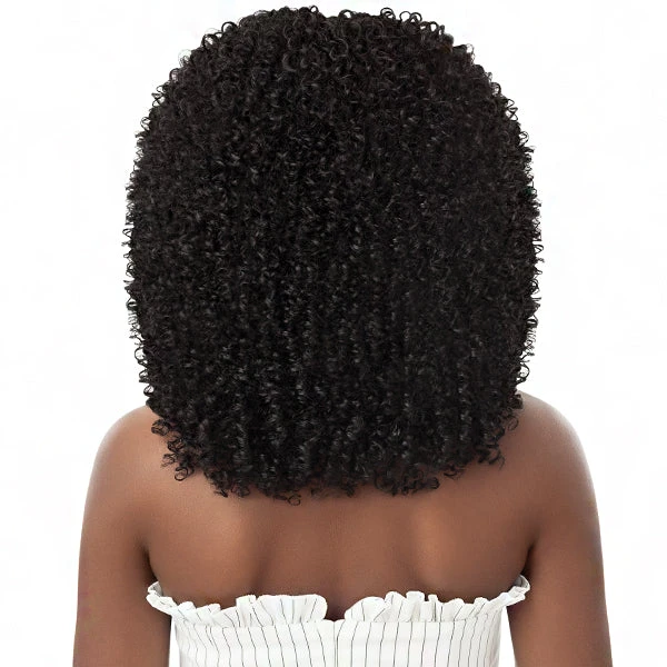 Outre Big Beautiful 100% Human Hair Premium Blend U Part Cap Leave Out Wig - AFRO CURLS 16 4 Outre Big Beautiful 100% Human Hair Premium Blend U Part Cap Leave Out Wig - AFRO CURLS 16 - Image 4