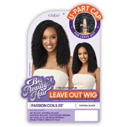 Outre Big Beautiful 100% Human Hair Premium Blend U Part Cap Leave Out Wig - PASSION COILS 20 12 Outre Big Beautiful 100% Human Hair Premium Blend U Part Cap Leave Out Wig - PASSION COILS 20 -Loreal Store outre human hair blend u part cap leave out wig passion coils 20 5