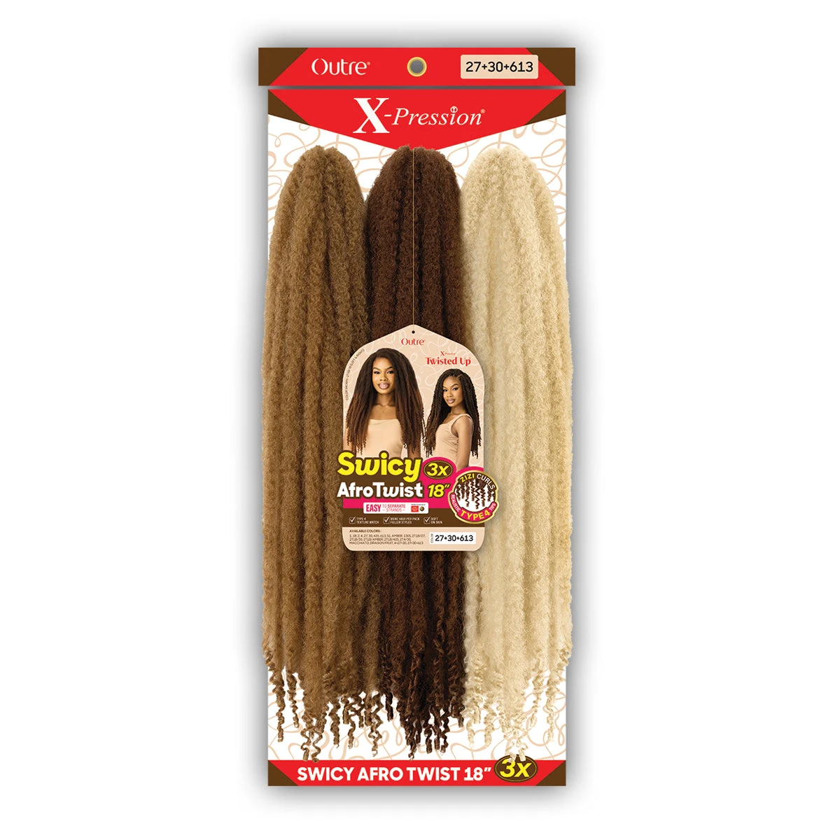 Outre Synthetic Braid - X PRESSION TWISTED UP 3X SWICY AFRO TWIST 18 1 Outre Synthetic Braid - X PRESSION TWISTED UP 3X SWICY AFRO TWIST 18