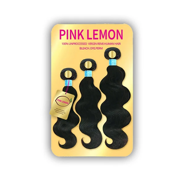 Pink Lemon 100% Unprocessed Virgin Remi Hair Weave - BODY WAVE (14/16/18) 1 Pink Lemon 100% Unprocessed Virgin Remi Hair Weave - BODY WAVE (14/16/18)