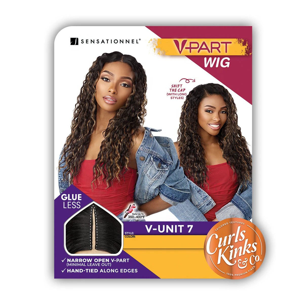 Sensationnel Curls Kinks & Co Synthetic Hair Glueless V Part Wig - V UNIT 7 5 Sensationnel Curls Kinks & Co Synthetic Hair Glueless V Part Wig - V UNIT 7 - Image 5