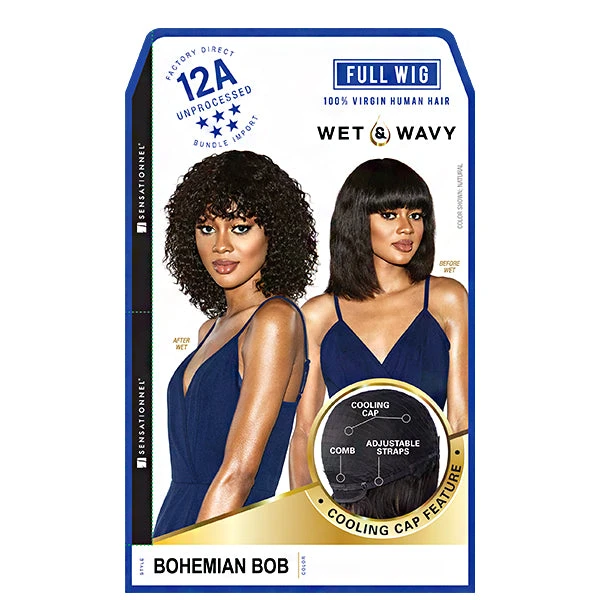 Sensationnel 100% Virgin Human Hair 12A Wet & Wavy Full Wig - BOHEMIAN BOB 7 Sensationnel 100% Virgin Human Hair 12A Wet & Wavy Full Wig - BOHEMIAN BOB - Image 7