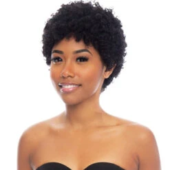 The Wig Black Pink Pure Virgin Remy 100% Human Hair Wig - HHBW COIL CURL