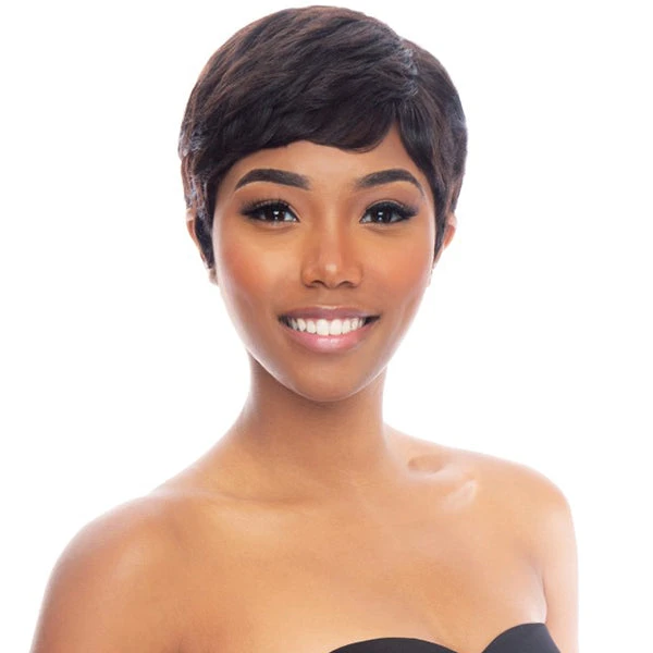 The Wig Black Pink Pure Virgin Remy 100% Human Hair Wig - HHBW HAZEL 1 The Wig Black Pink Pure Virgin Remy 100% Human Hair Wig - HHBW HAZEL