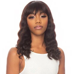 The Wig Black Pink Pure Virgin Remy 100% Human Hair Wig - HHBW LOOSE 18