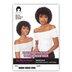 The Wig Black Pink Pure Virgin Remy 100% Human Hair Wig - HHBW.SHORT CURL 5 The Wig Black Pink Pure Virgin Remy 100% Human Hair Wig - HHBW.SHORT CURL -Loreal Store the wig black pink pure virgin remy human hair wig hhbw short curl 2