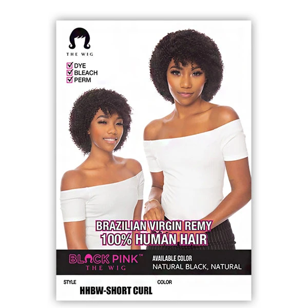The Wig Black Pink Pure Virgin Remy 100% Human Hair Wig - HHBW.SHORT CURL 3 The Wig Black Pink Pure Virgin Remy 100% Human Hair Wig - HHBW.SHORT CURL - Image 3