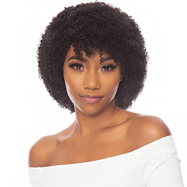 The Wig Black Pink Pure Virgin Remy 100% Human Hair Wig - HHBW.SHORT CURL 1 The Wig Black Pink Pure Virgin Remy 100% Human Hair Wig - HHBW.SHORT CURL